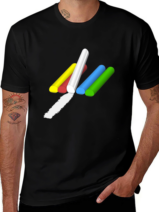Colorful Chalk Sticks Graphic T-Shirt