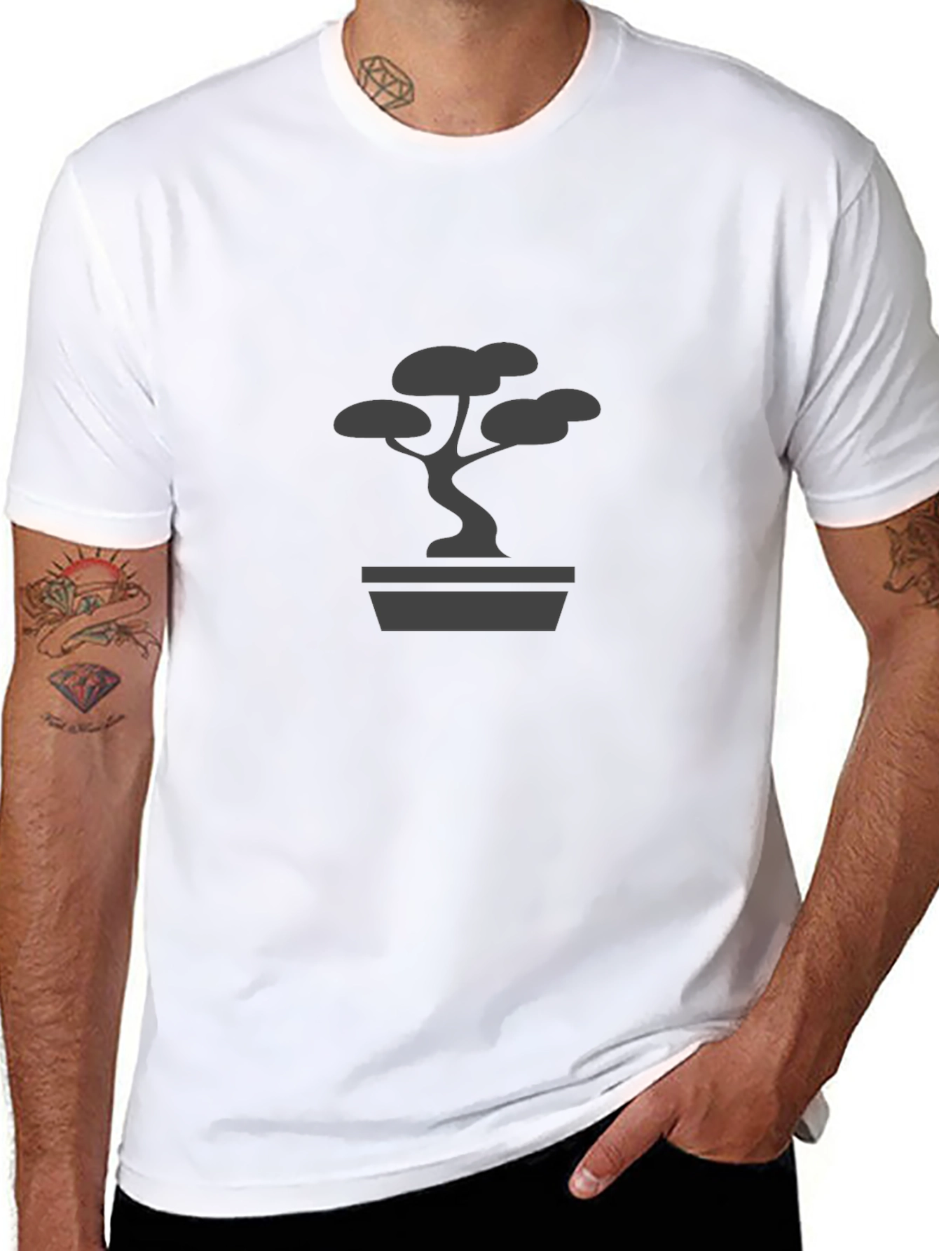 Bonsai Tree Graphic T-Shirt - Black
