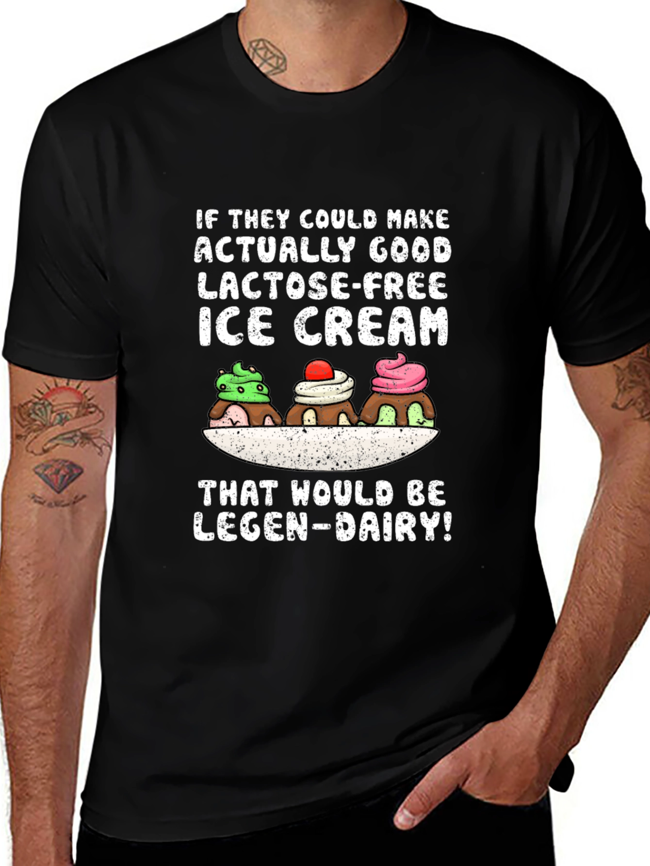 Lactose-Free Ice Cream Graphic T-Shirt