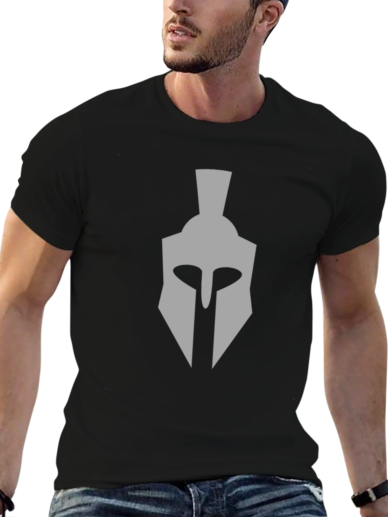 Spartan Helmet Graphic T-Shirt - Classic Design