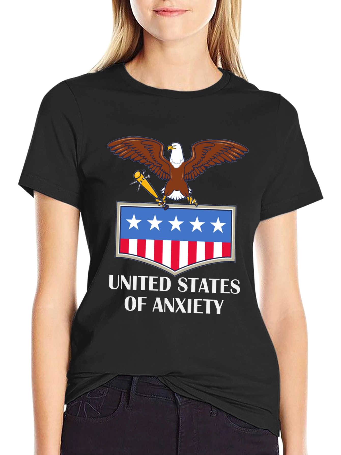 United States of Anxiety T-Shirt - Patriotic Graphic Tee