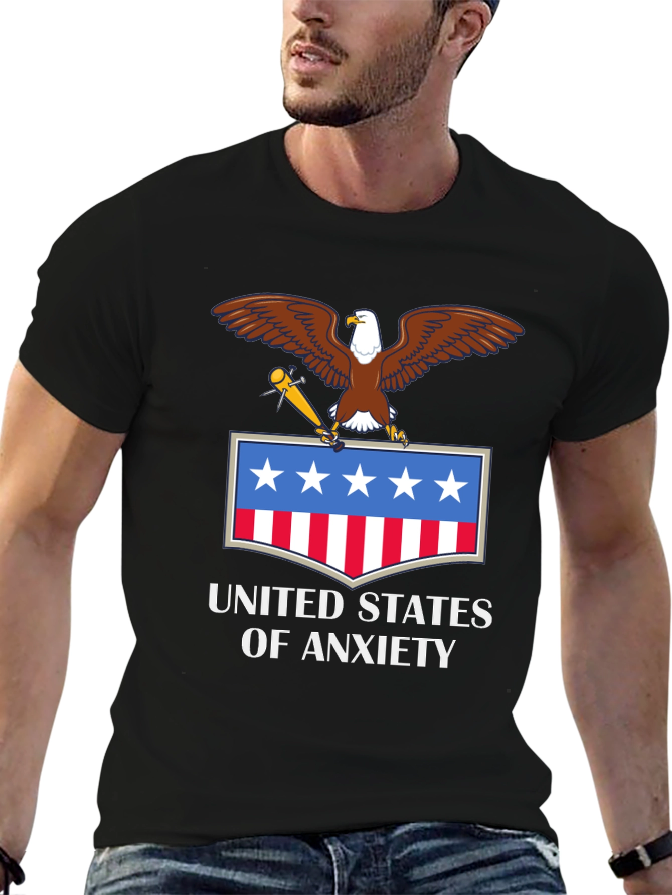 United States of Anxiety T-Shirt - Patriotic Graphic Tee
