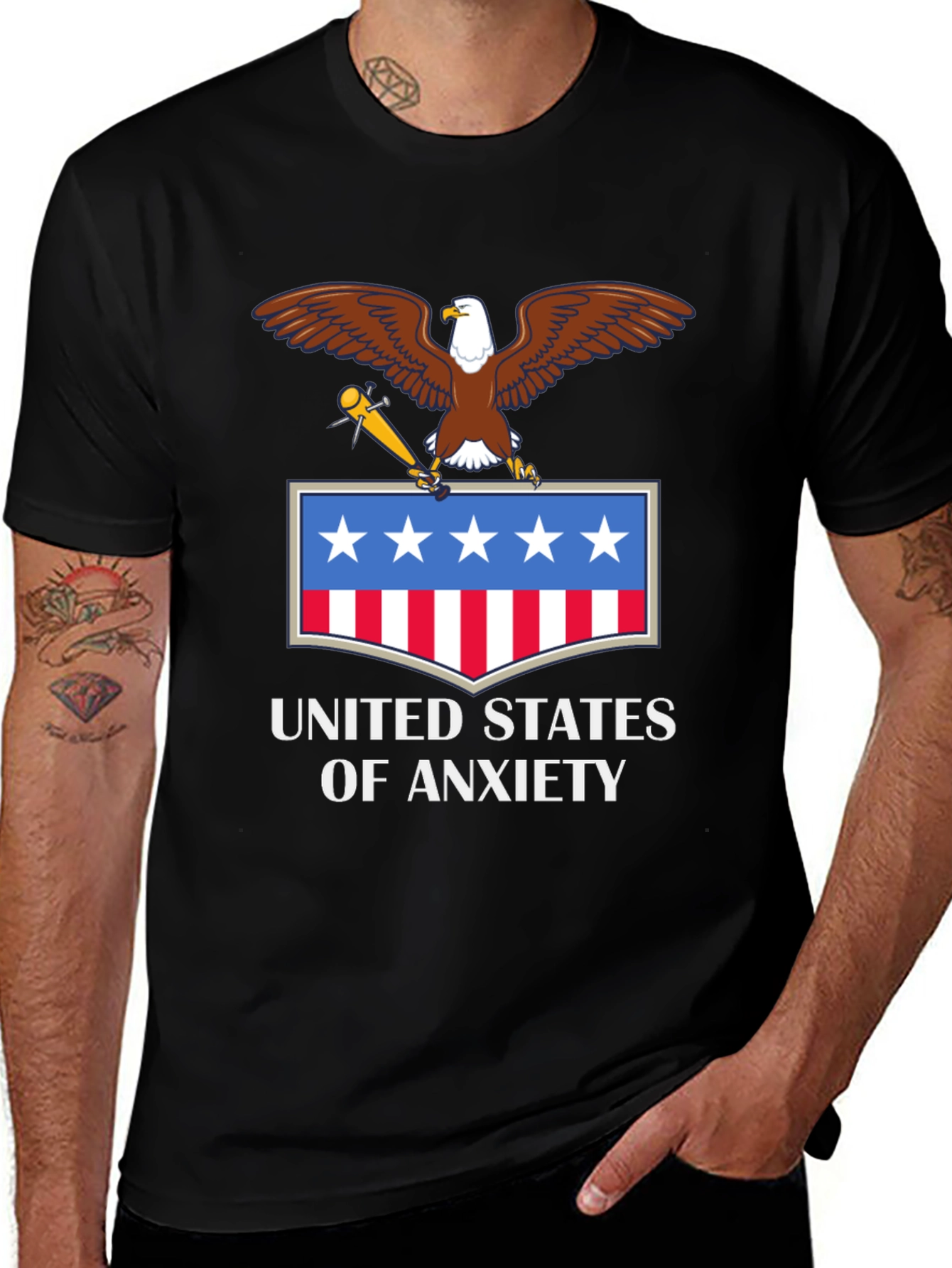 United States of Anxiety T-Shirt - Patriotic Graphic Tee