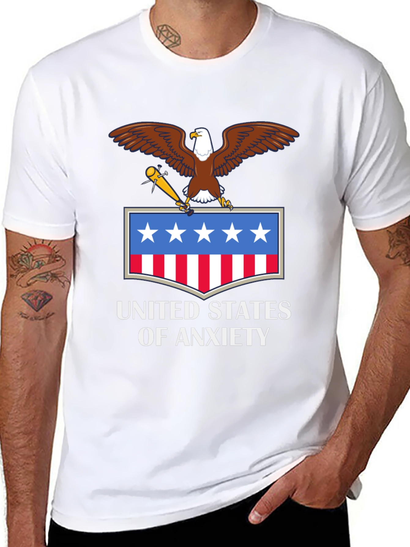 United States of Anxiety T-Shirt - Patriotic Graphic Tee