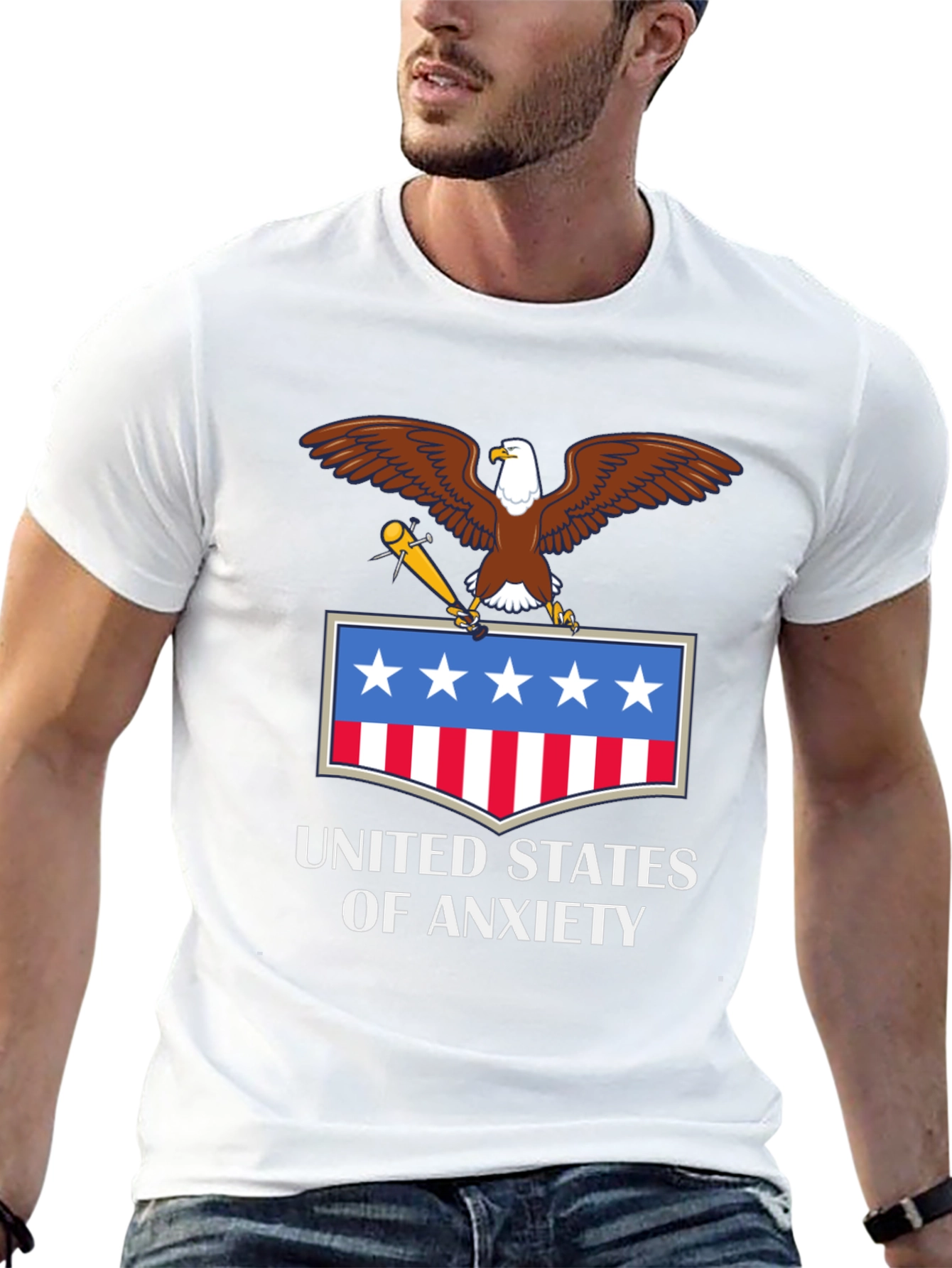 United States of Anxiety T-Shirt - Patriotic Graphic Tee