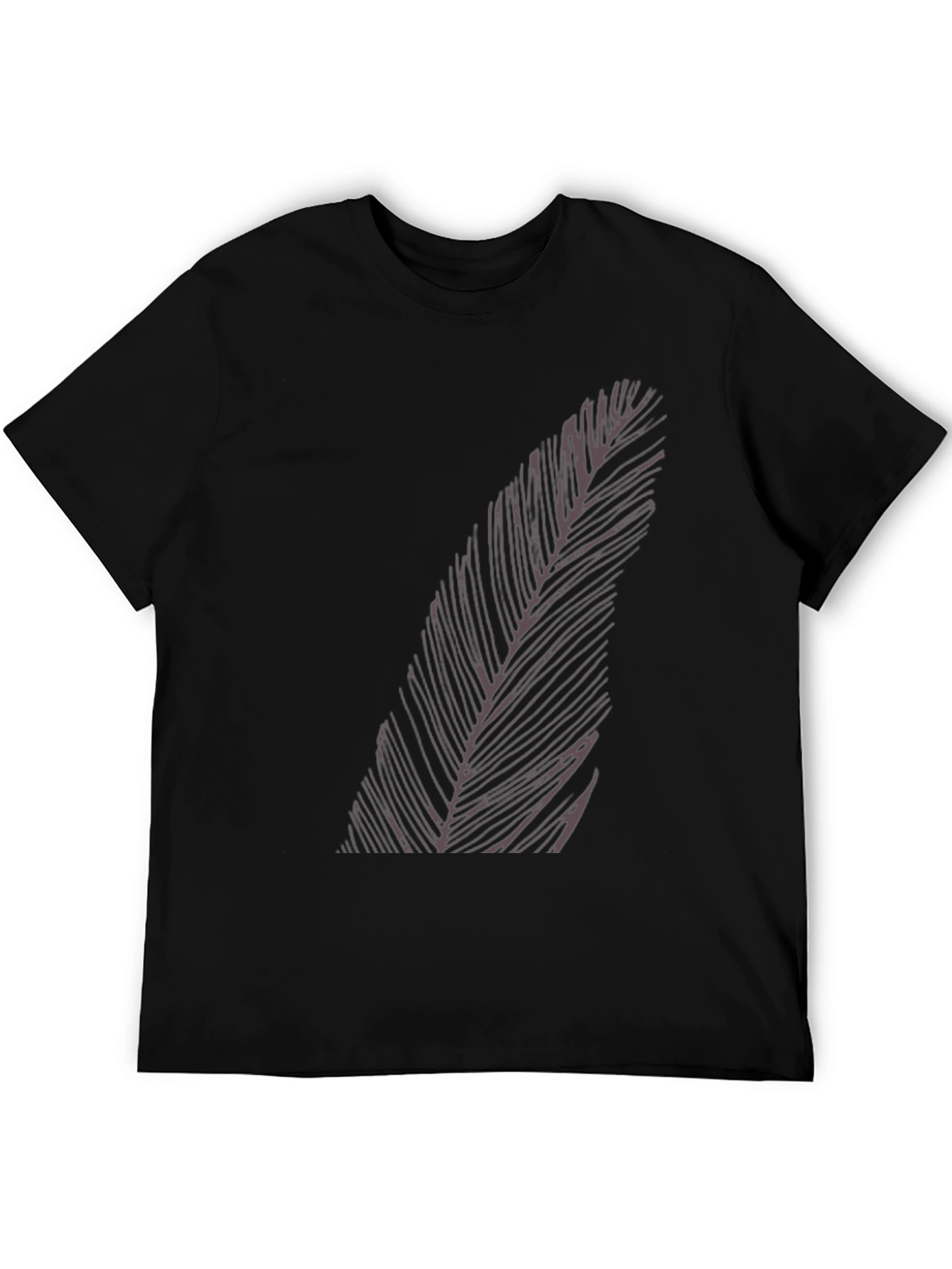 Mens Black Feather Graphic T-Shirt