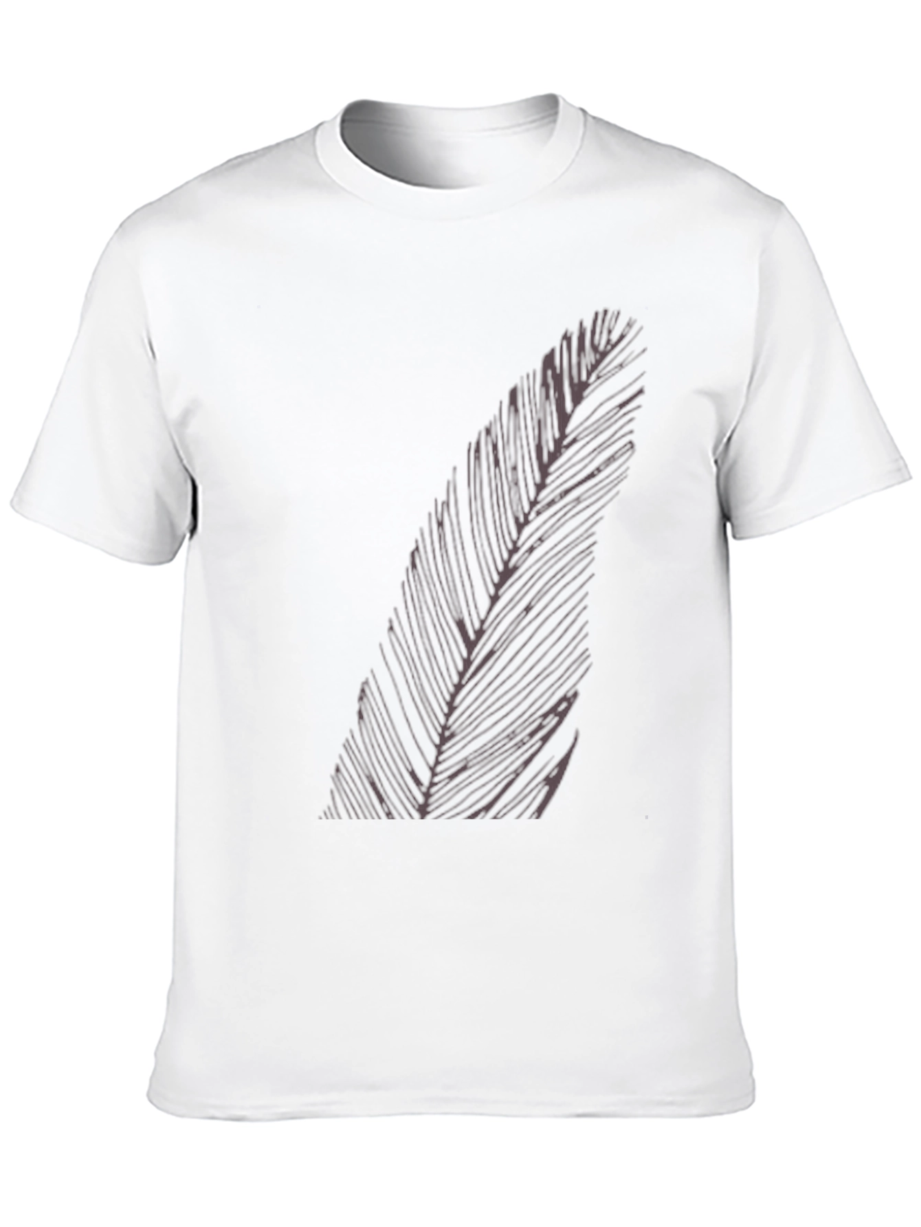 Mens Black Feather Graphic T-Shirt
