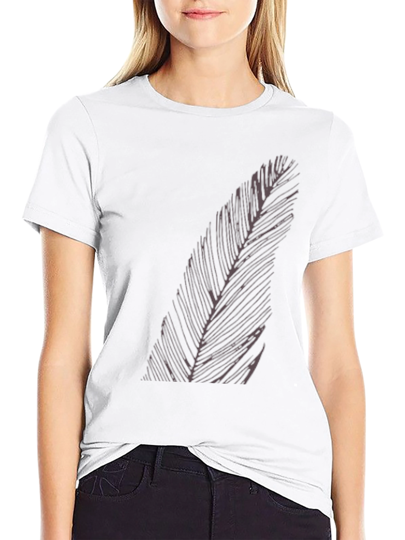 Mens Black Feather Graphic T-Shirt