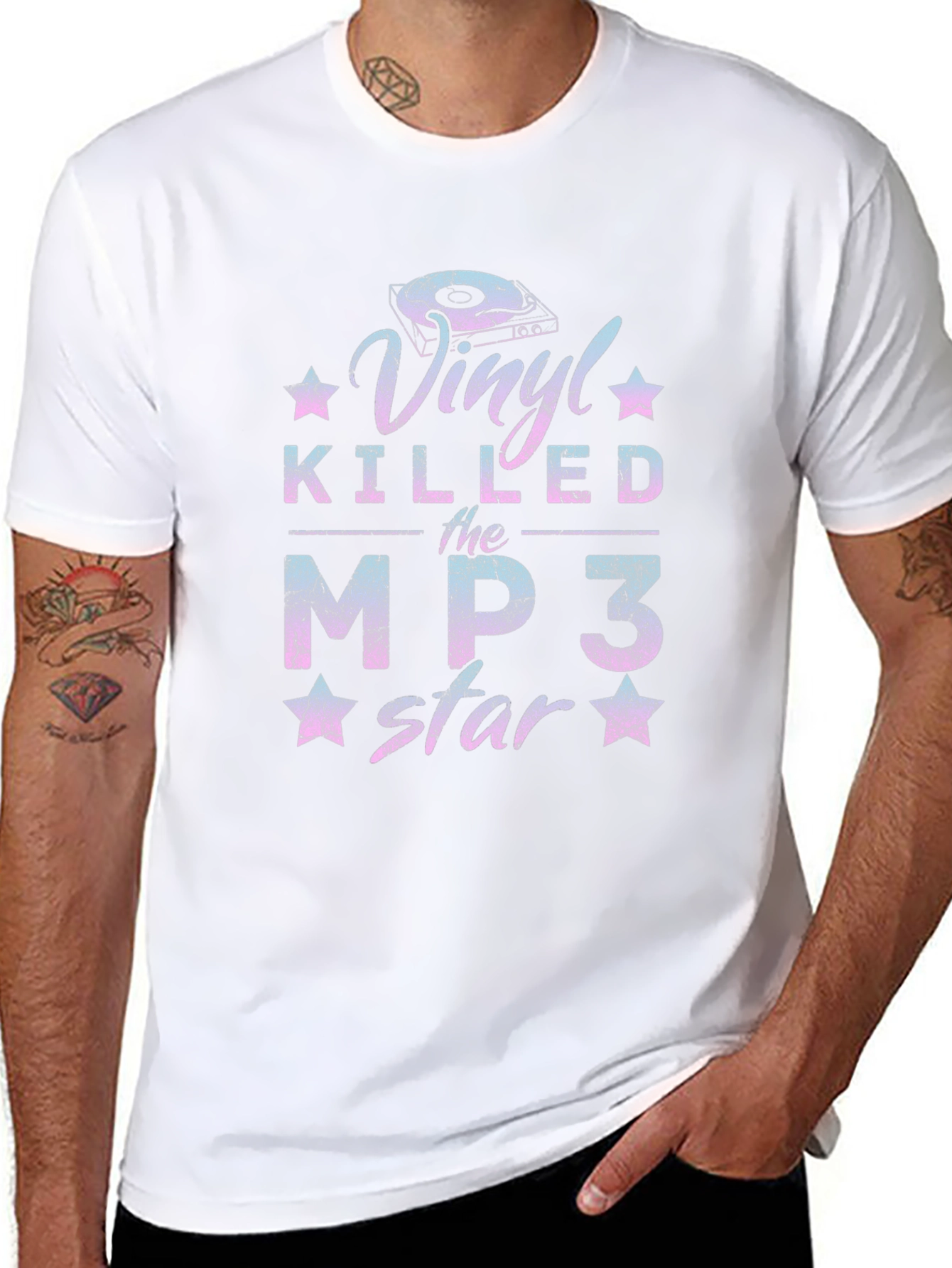 Vinyl Killed the MP3 Star Graphic T-Shirt