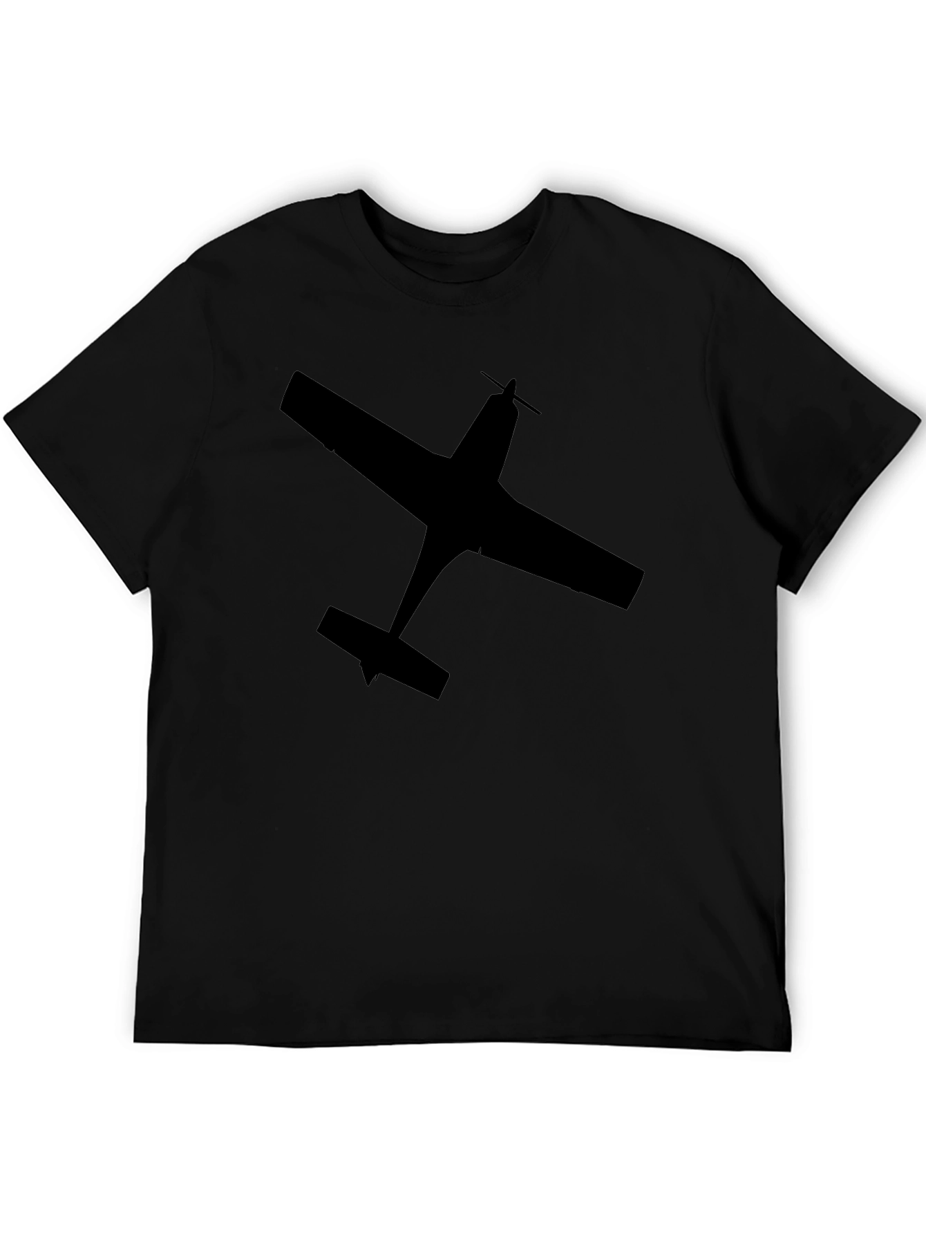 Airplane Silhouette Black T-Shirt - Fly High in Style!
