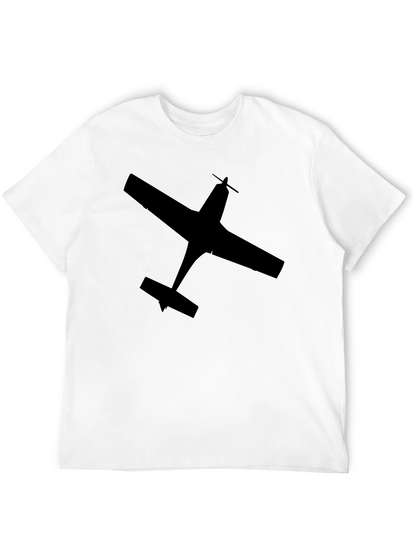 Airplane Silhouette Black T-Shirt - Fly High in Style!