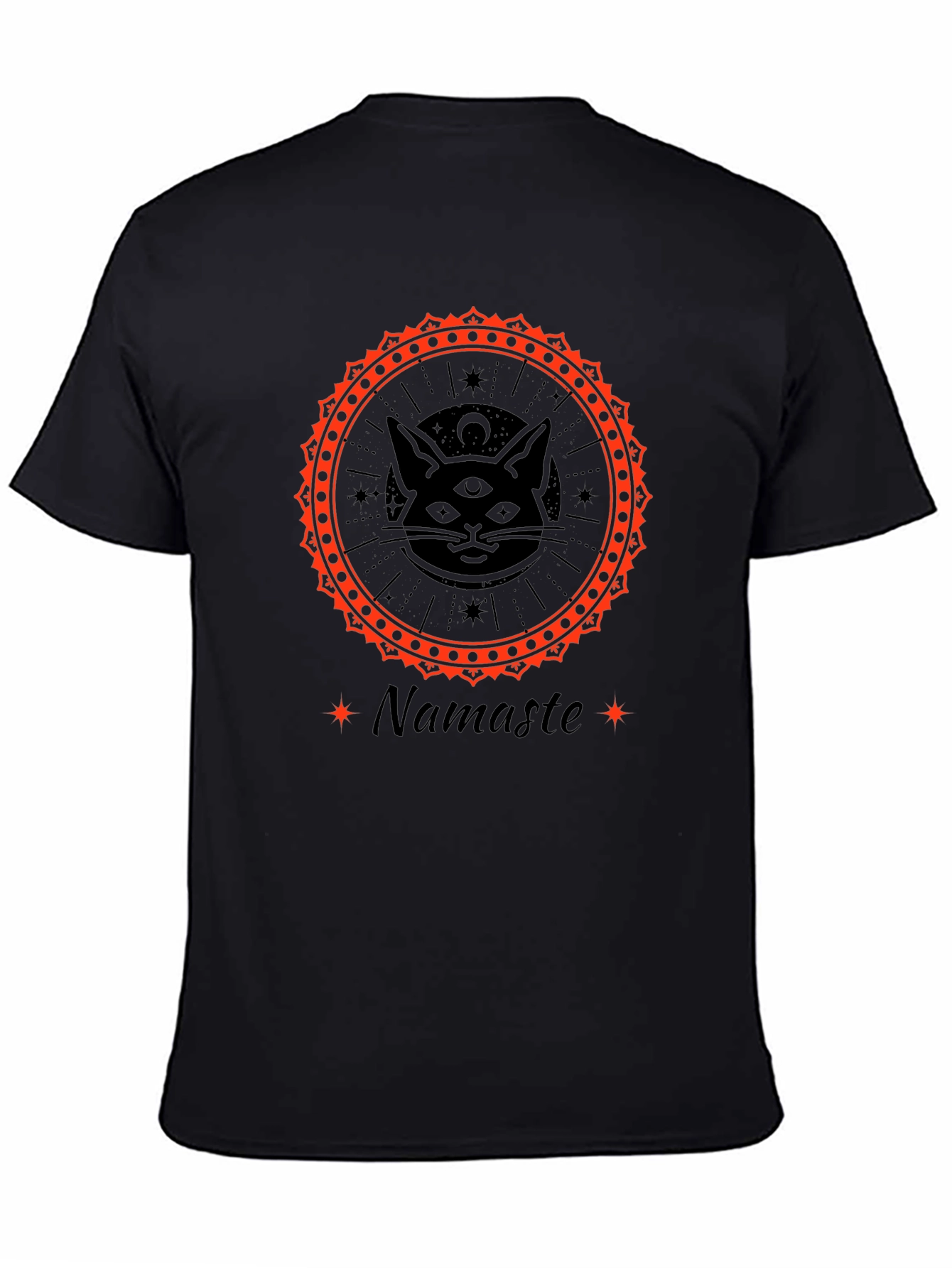 Mystic Cat Namaste Graphic Tee - Third Eye Design