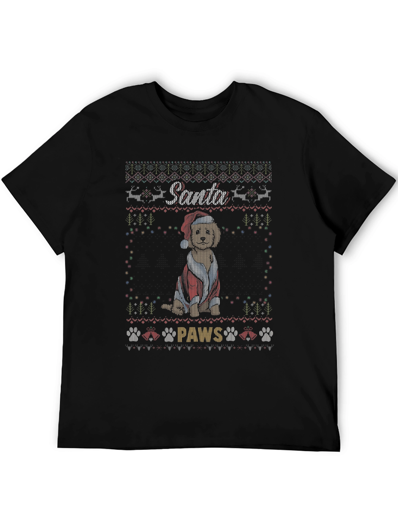 Santa Paws Christmas Dog T-Shirt