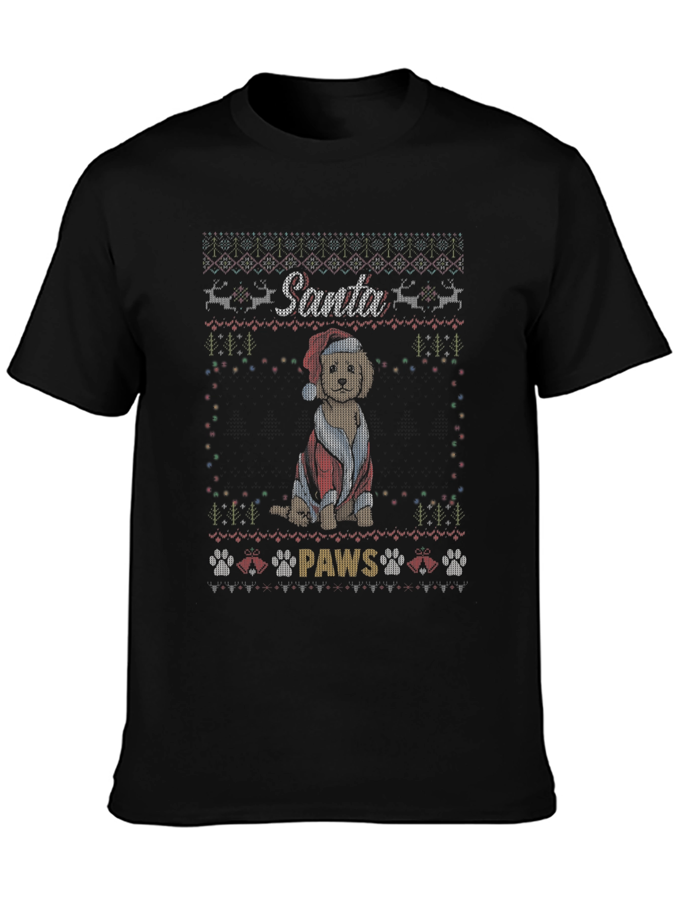 Santa Paws Christmas Dog T-Shirt