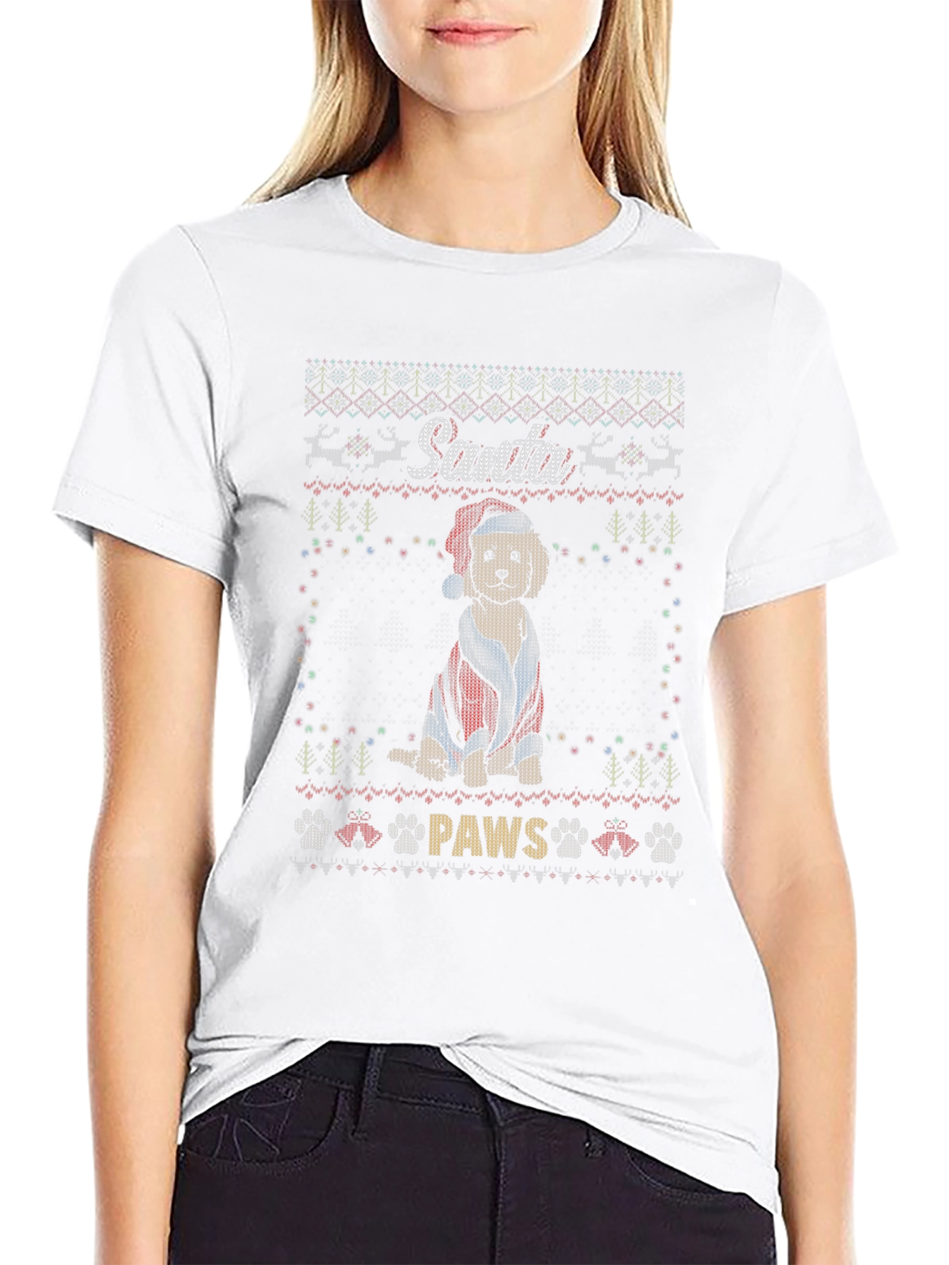 Santa Paws Christmas Dog T-Shirt