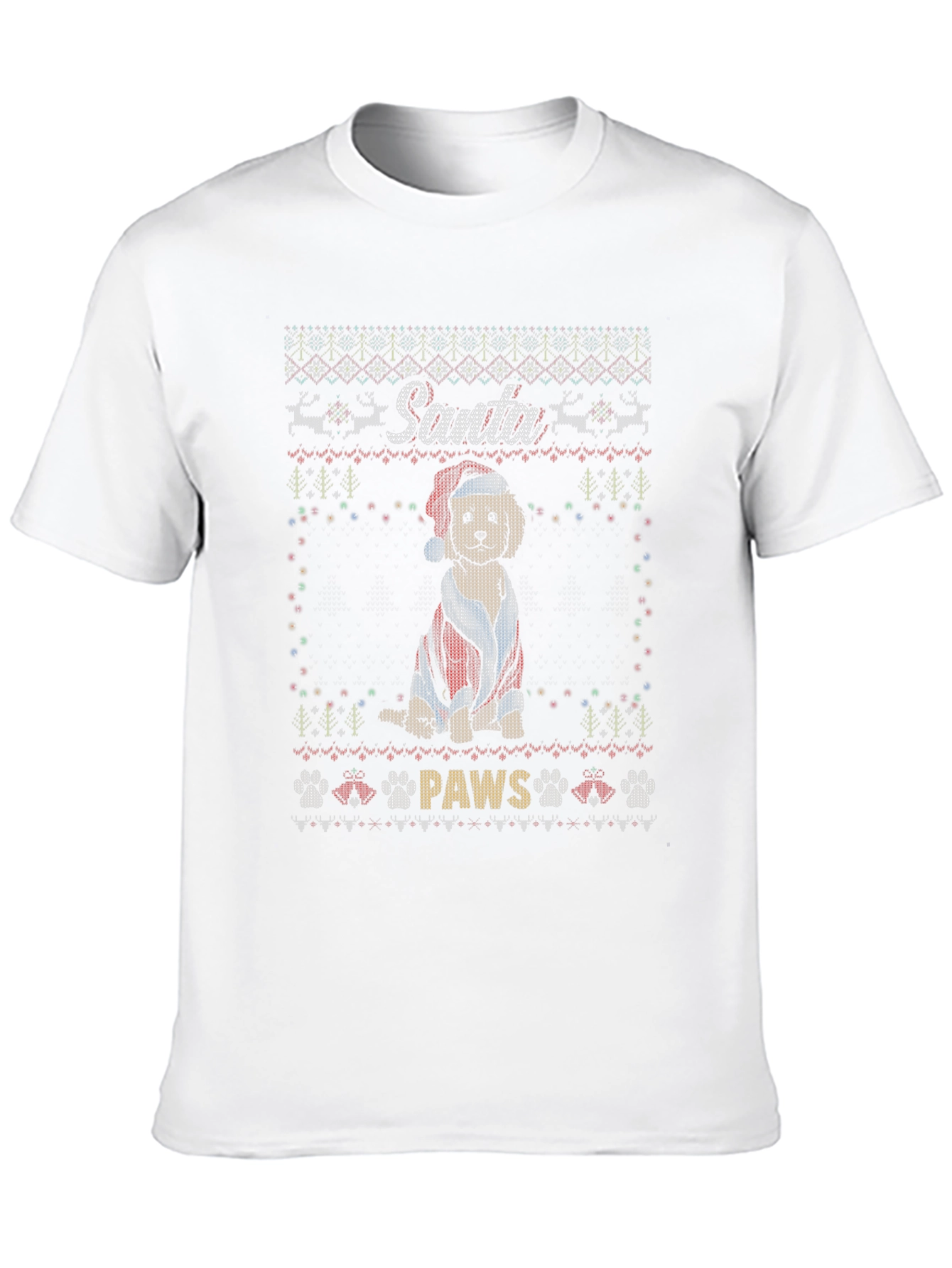 Santa Paws Christmas Dog T-Shirt