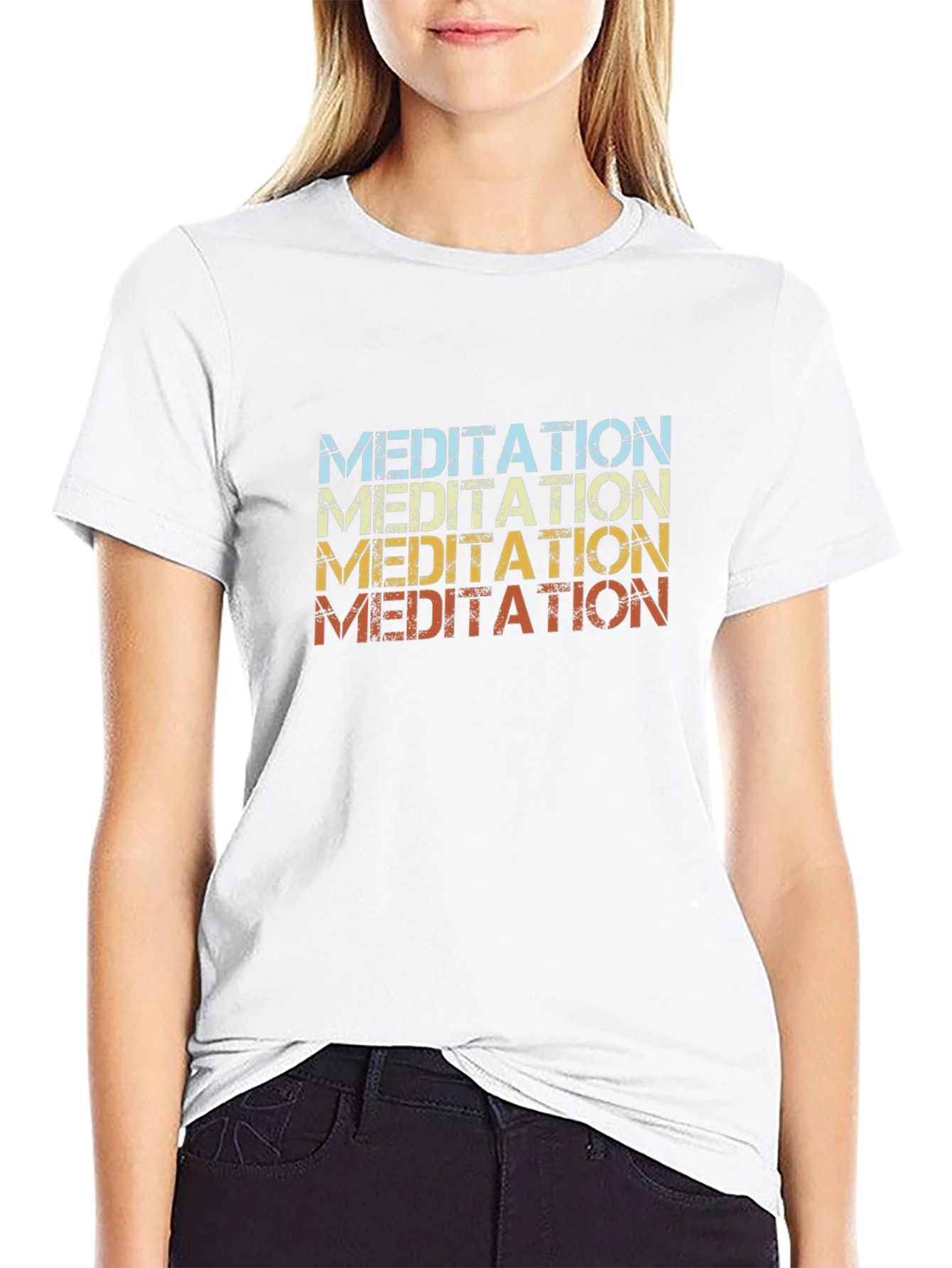 Meditation Graphic T-Shirt Retro Style
