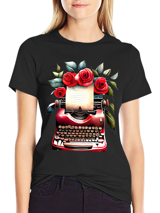 Floral Typewriter Graphic Tee