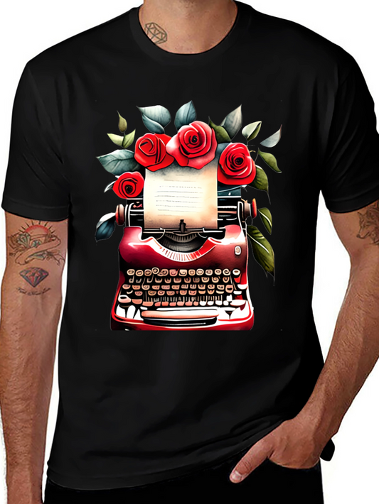 Floral Typewriter Graphic Tee