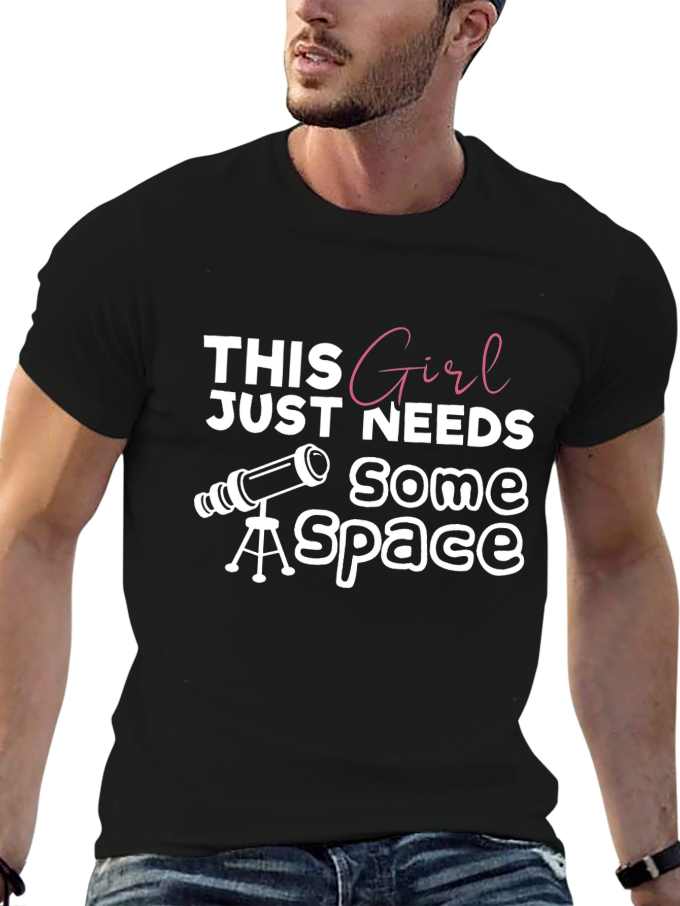 Space Girl Black Graphic Tee