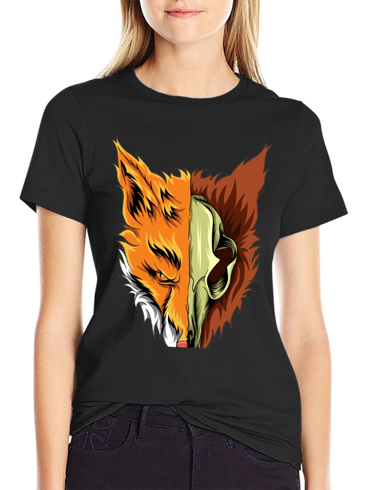 Fox Skull Graphic Tee - Unique Design