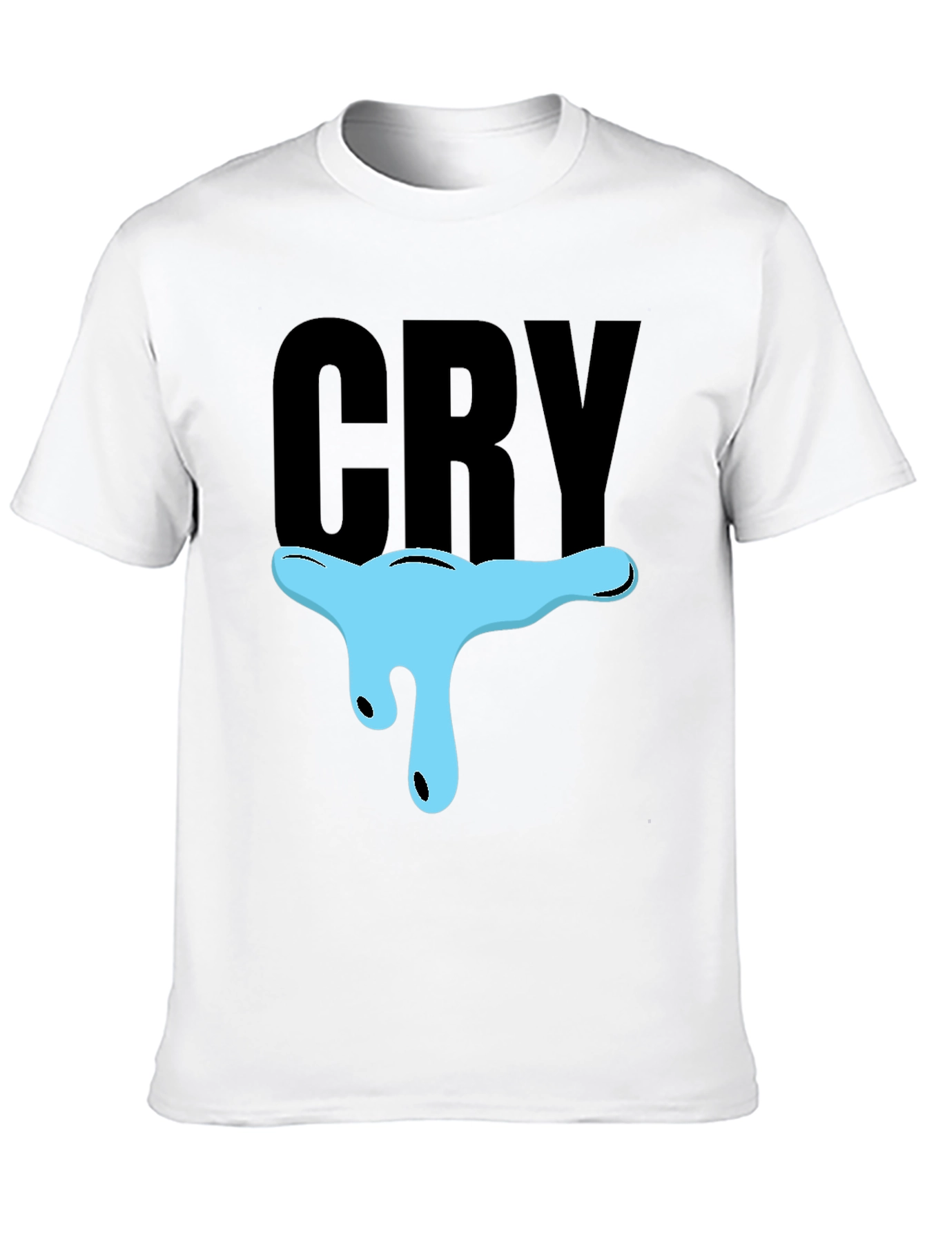 CRY Graphic T-Shirt - Black Cotton Blend Casual Tee