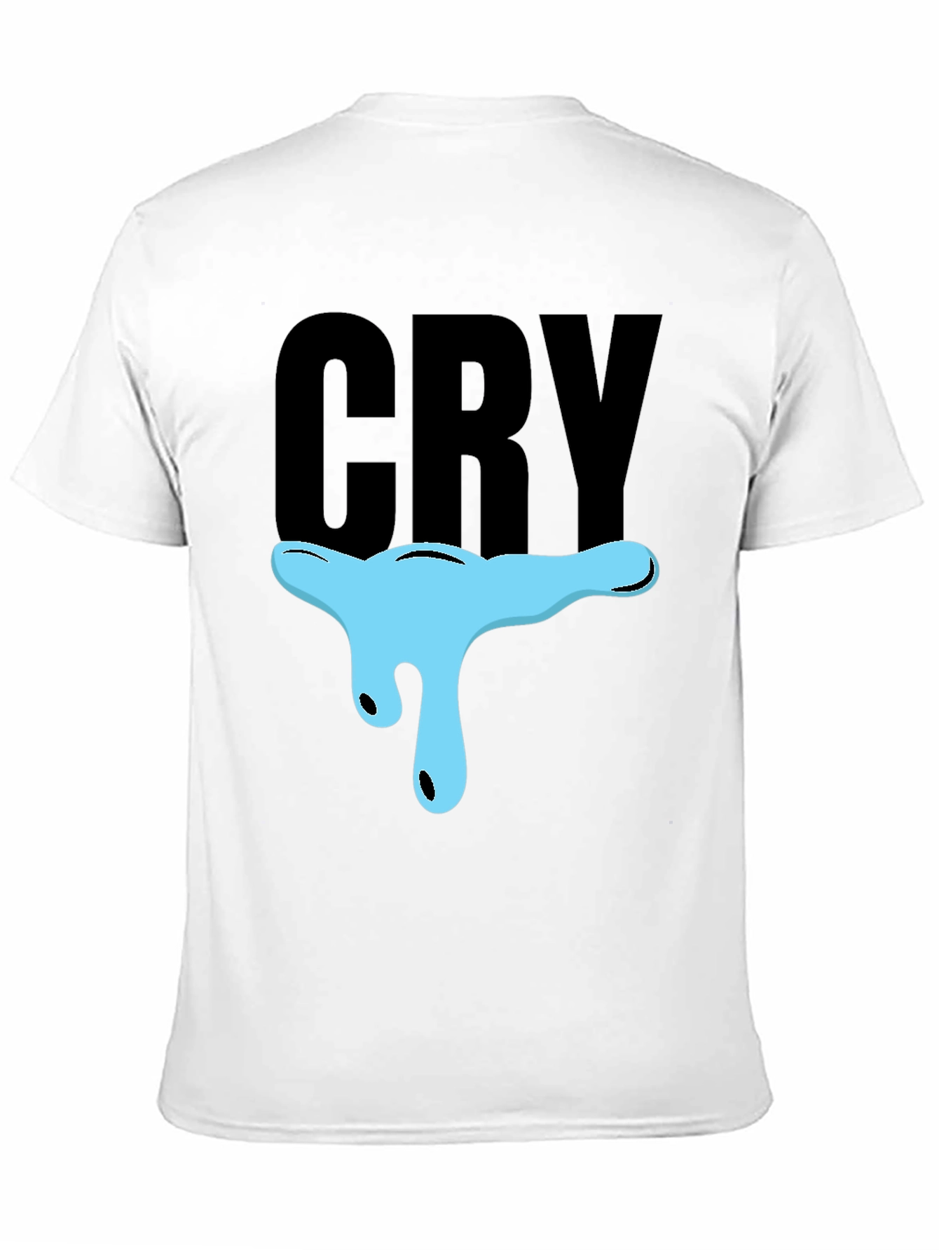 CRY Graphic T-Shirt - Black Cotton Blend Casual Tee