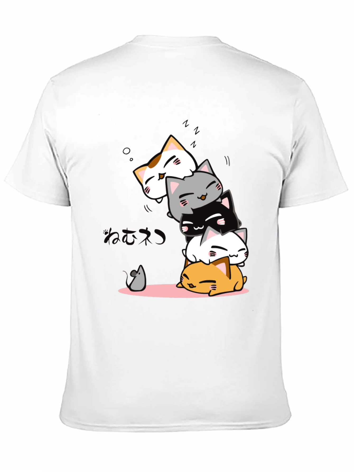 Cute Cats Stack Black T-Shirt
