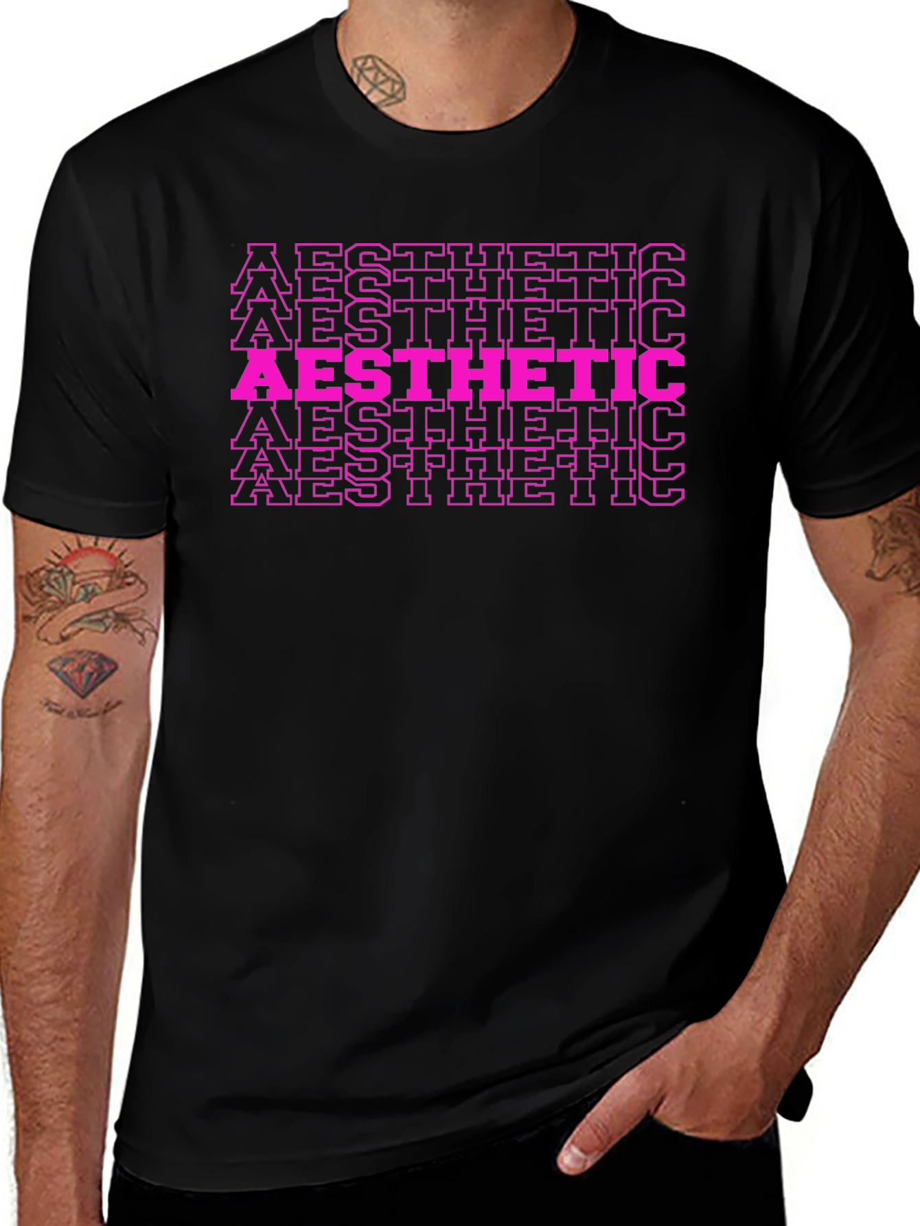 Aesthetic Graphic Tee - Trendy Black Shirt