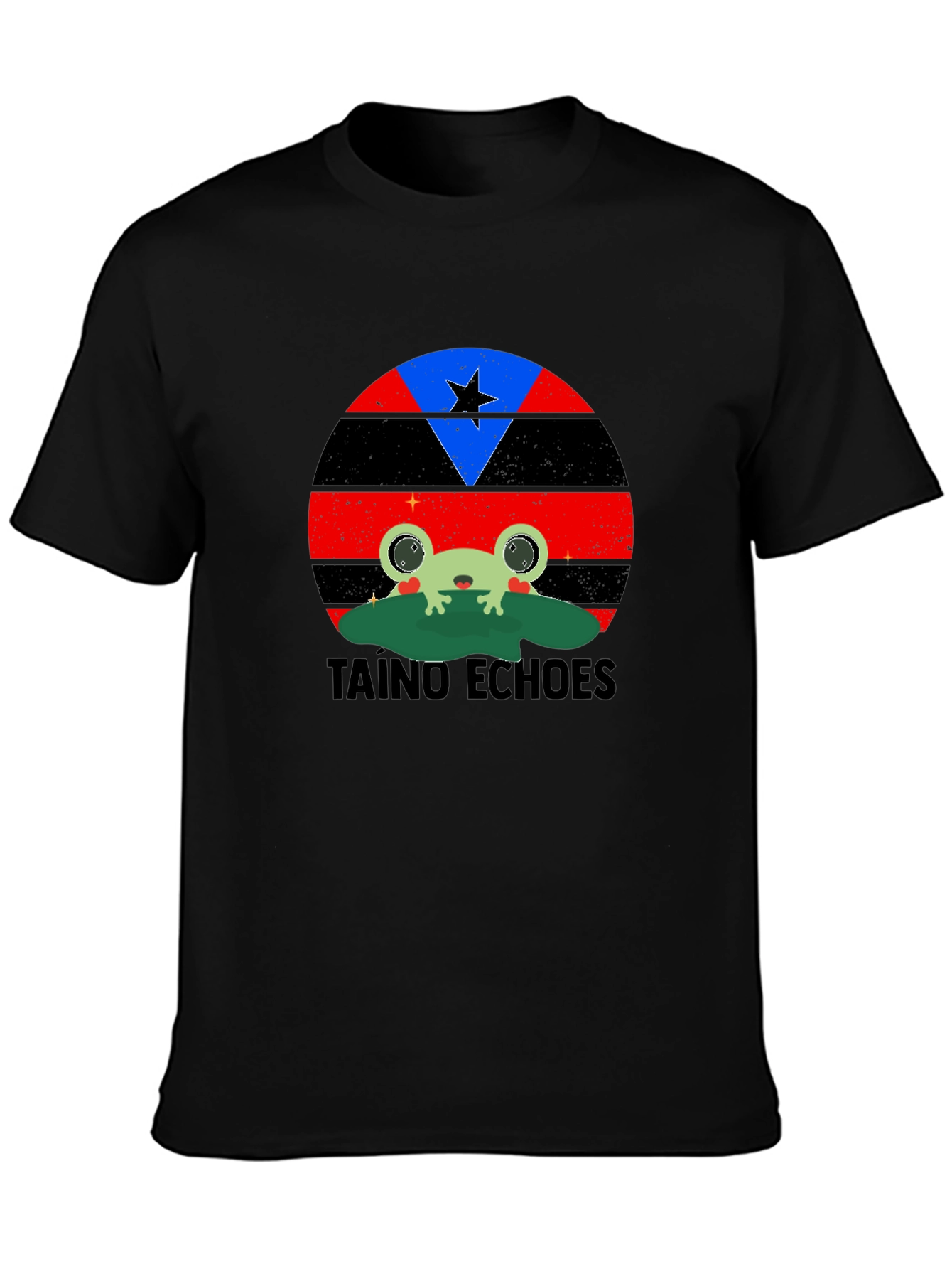 Taino Echoes Frog Tee - Puerto Rico Flag Inspired