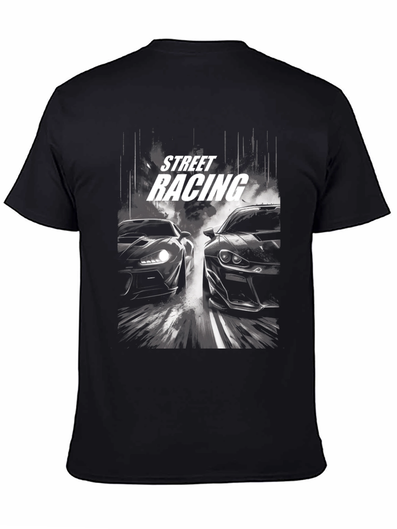 Street Racing Graphic Black T-Shirt