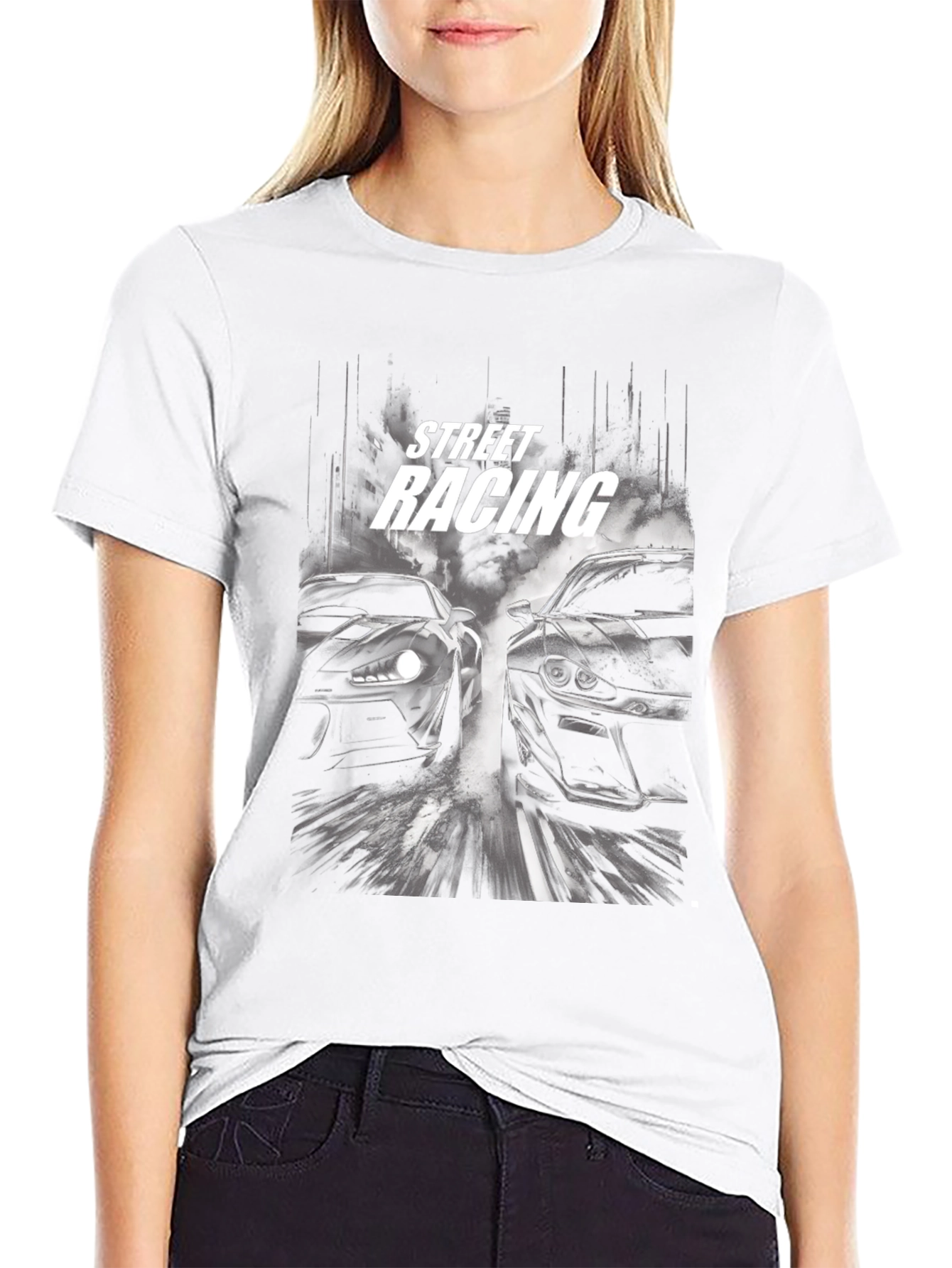 Street Racing Graphic Black T-Shirt