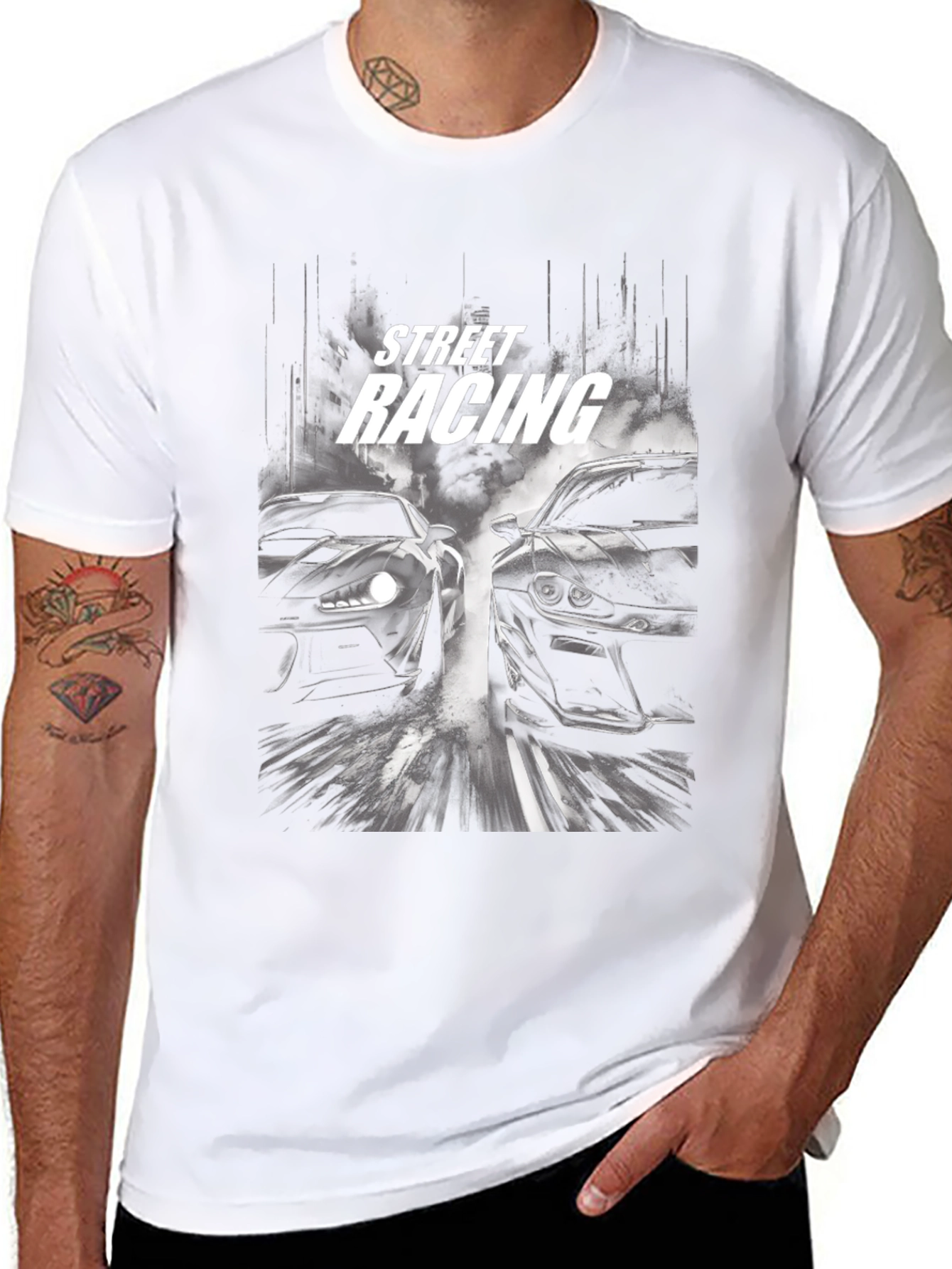 Street Racing Graphic Black T-Shirt