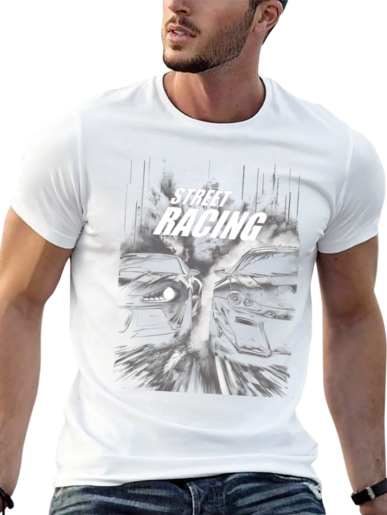 Street Racing Graphic Black T-Shirt