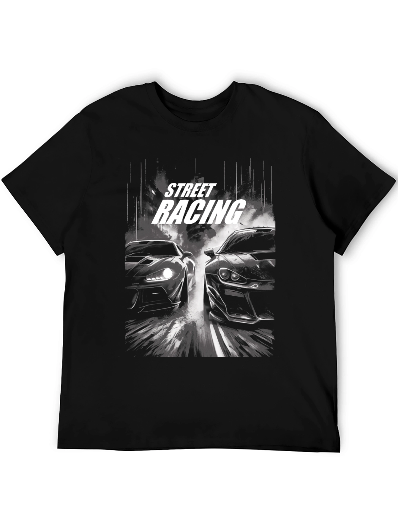 Street Racing Graphic Black T-Shirt