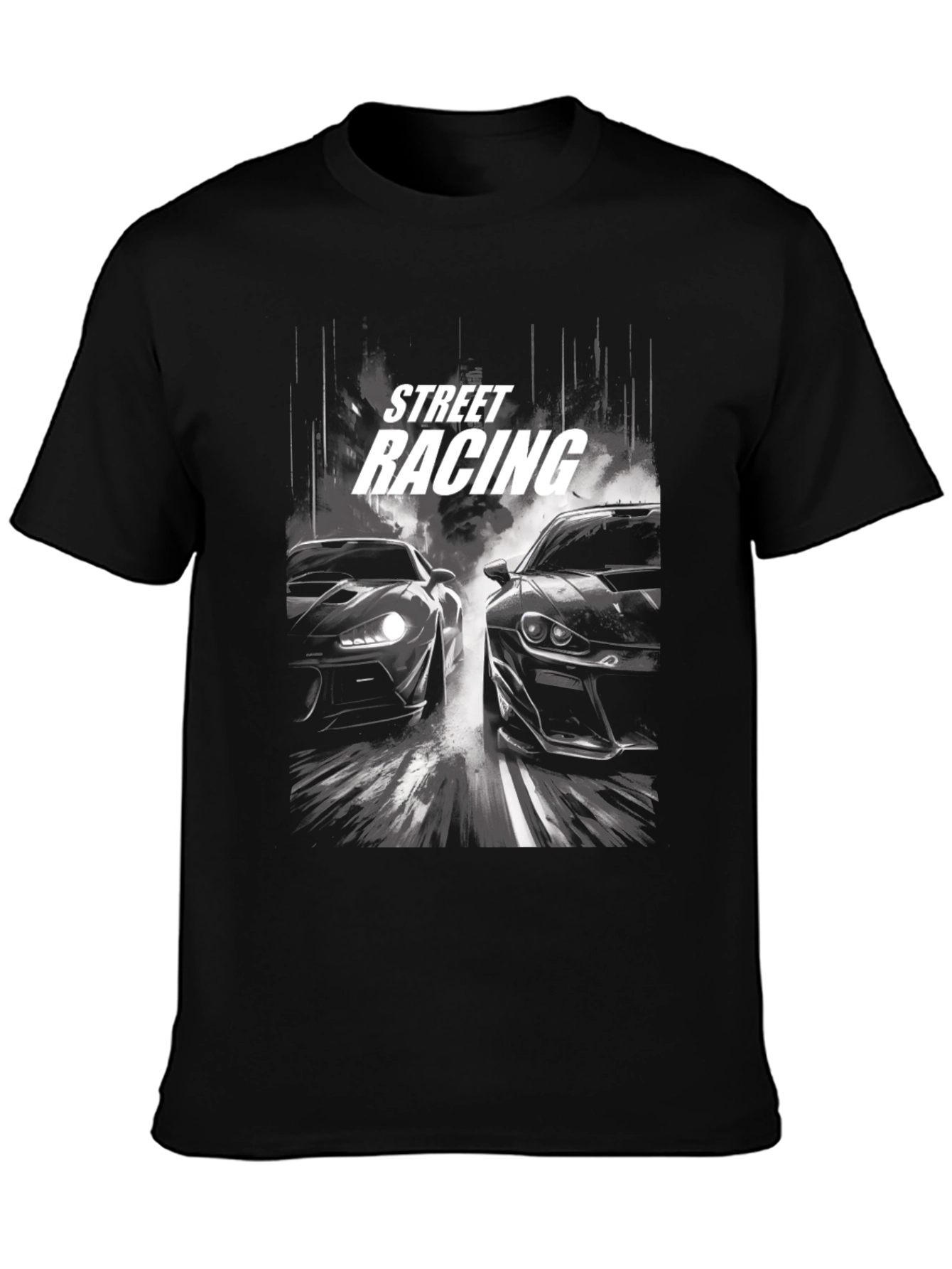 Street Racing Graphic Black T-Shirt