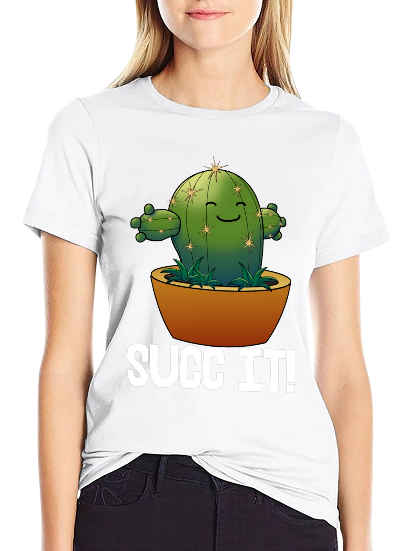 Funny Succ It! Cactus Graphic T-Shirt