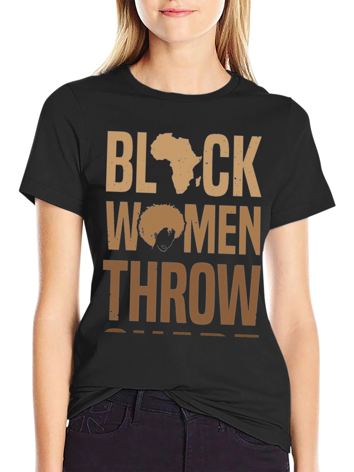 Black Women Throw Shirt - Afro Pride Tee