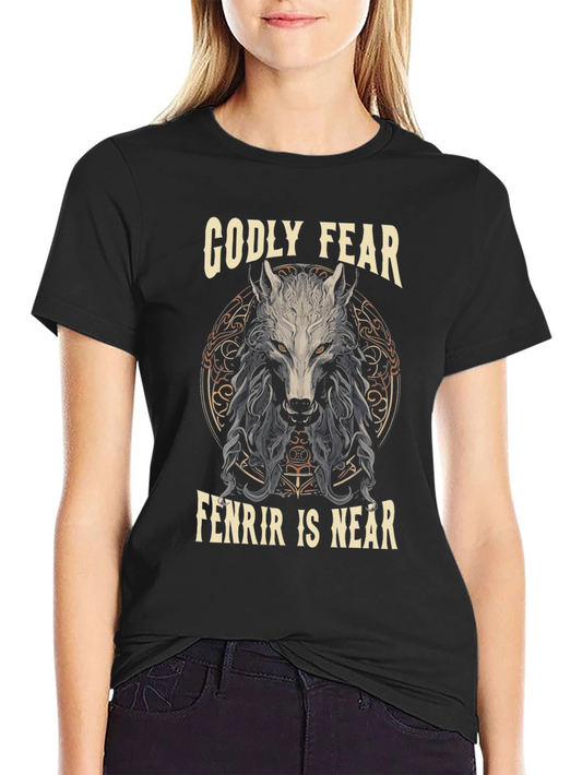 Godly Fear Fenrir Wolf Graphic T-Shirt