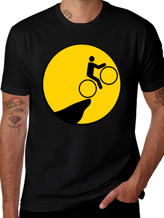 Biker Cliff Danger Graphic Tee - Black