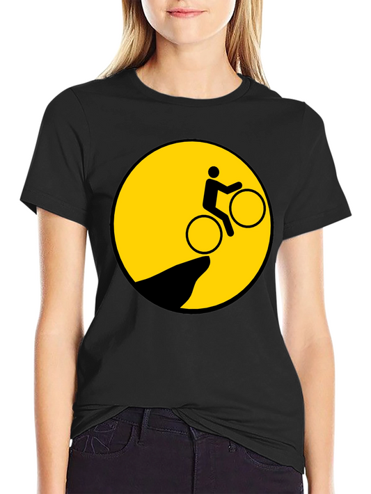 Biker Cliff Danger Graphic Tee - Black