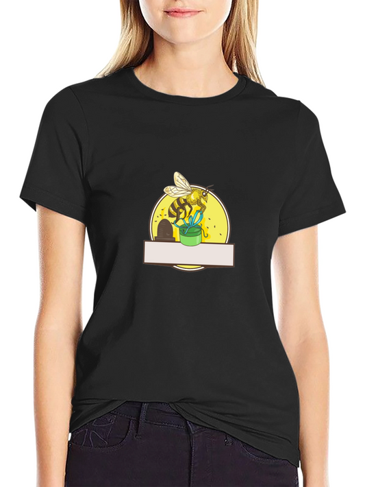 Bee Graphic Tee - Black Cotton Blend