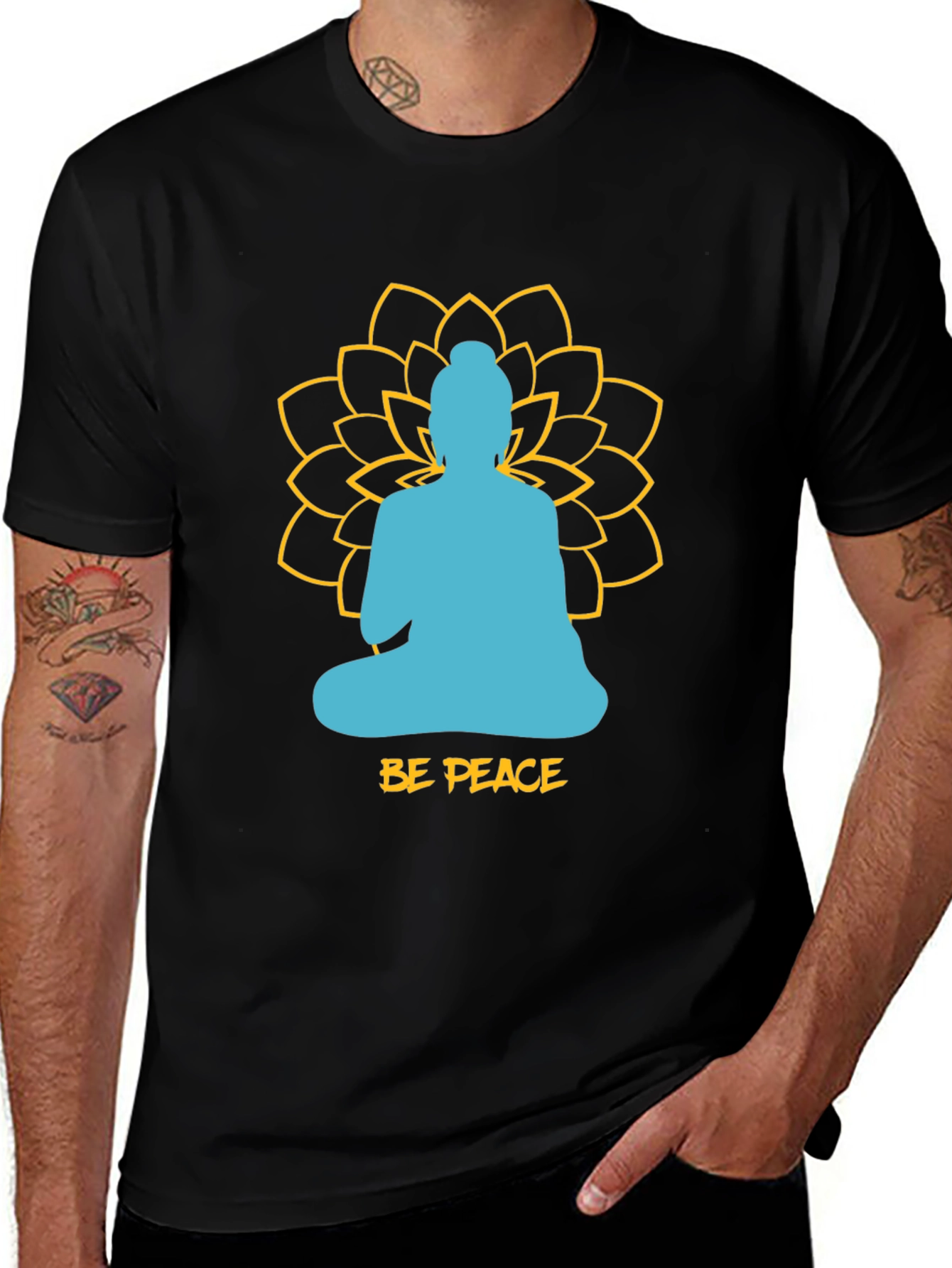 Be Peace Buddha Graphic Tee - Relaxed Fit
