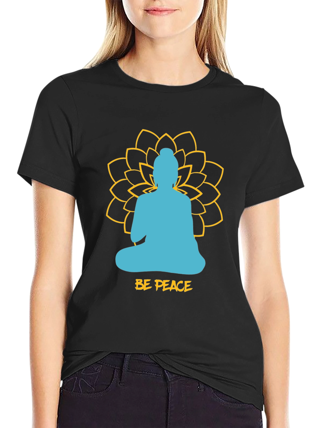 Be Peace Buddha Graphic Tee - Relaxed Fit