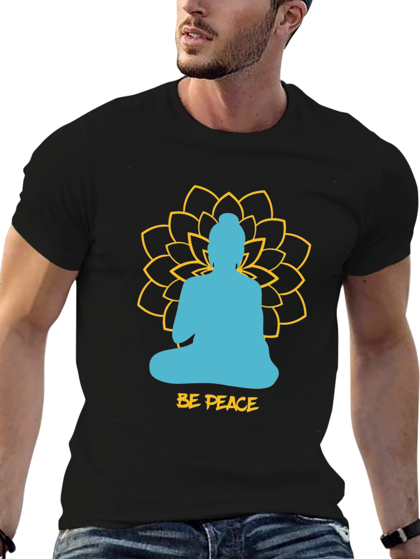 Be Peace Buddha Graphic Tee - Relaxed Fit