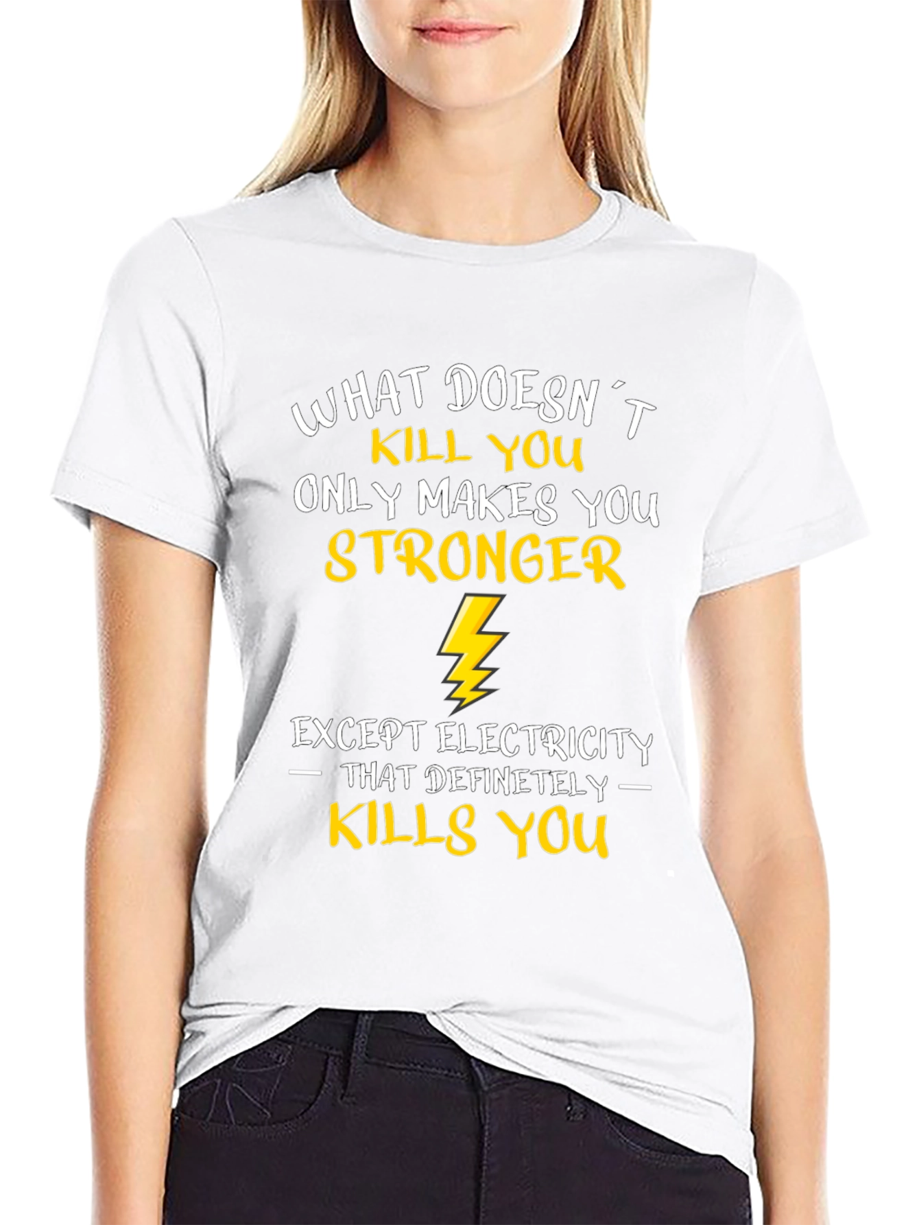 Funny Electrician T-Shirt - What Doesnt Kill You...