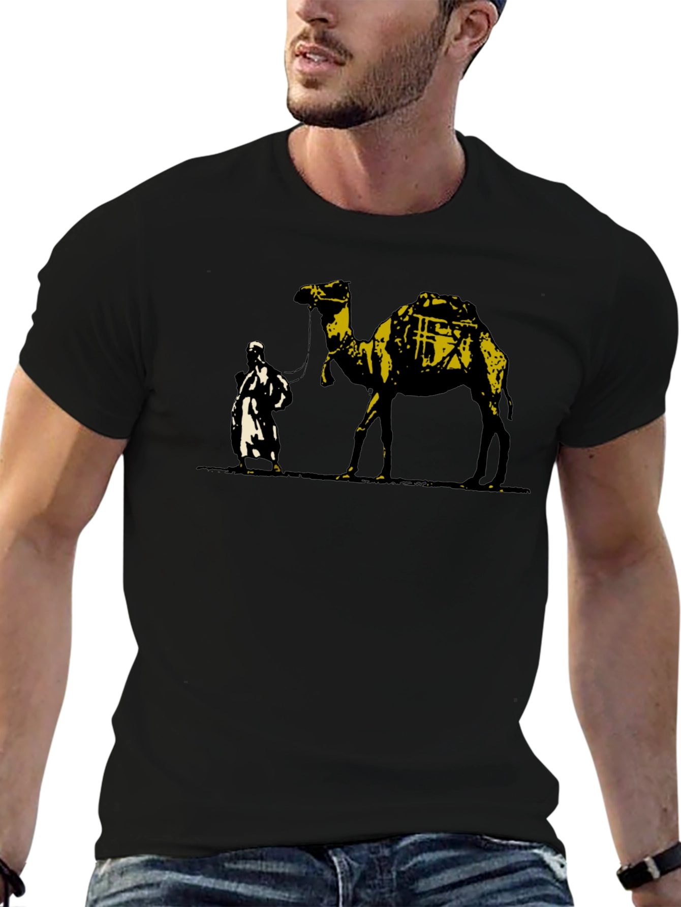Camel and Man Graphic T-Shirt