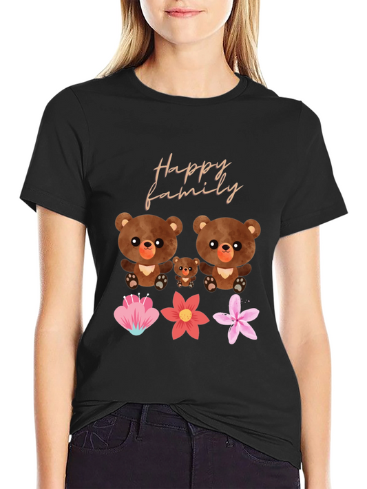 Cute Family Bear Graphic Tee - Perfect for Animal Lovers!