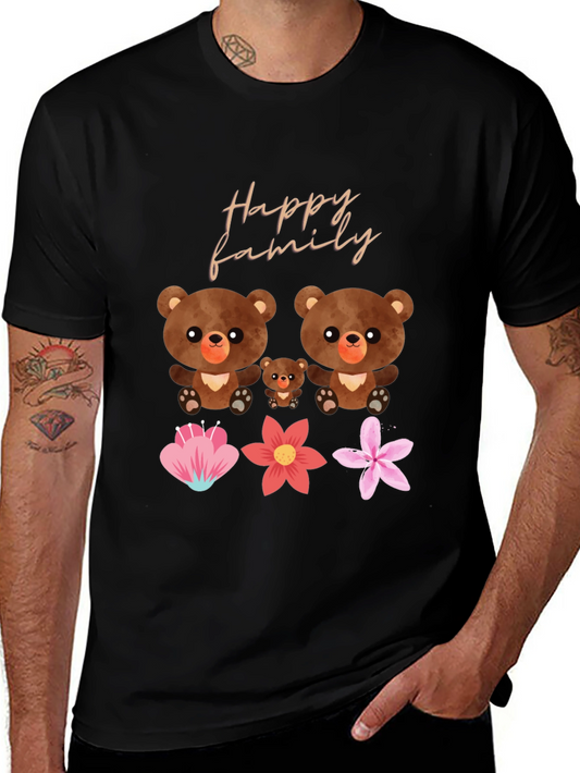 Cute Family Bear Graphic Tee - Perfect for Animal Lovers!