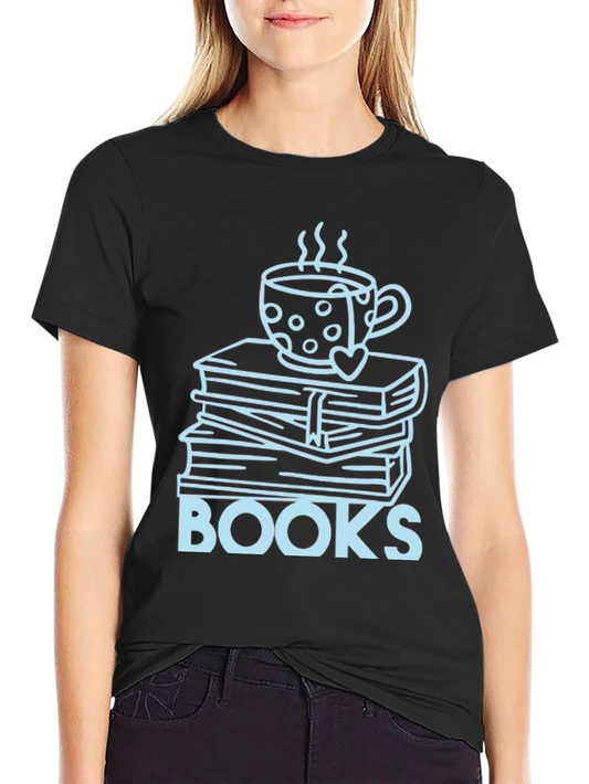 Books & Coffee T-Shirt - Cozy Reader Apparel